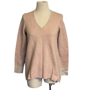 Kinross Cashmere Pink V Neck‎ Sweater Size S P Lightweight Relaxed Fit